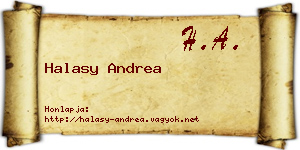 Halasy Andrea névjegykártya