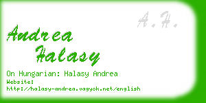 andrea halasy business card